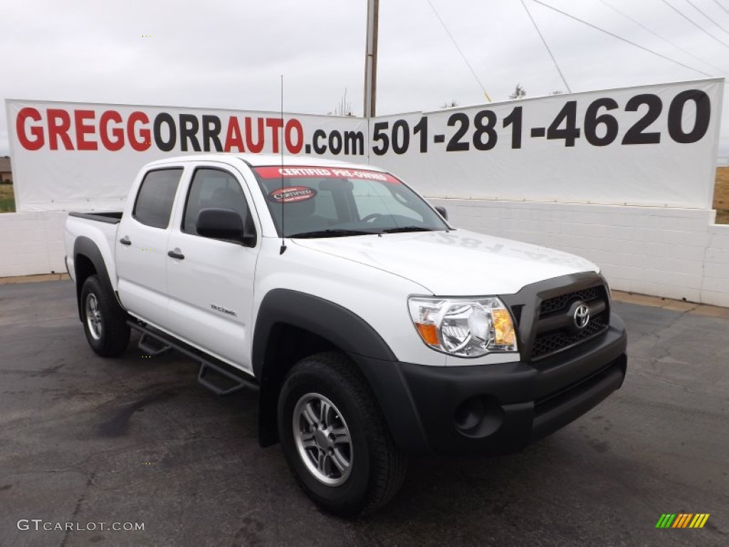 2011 Tacoma V6 Double Cab 4x4 - Super White / Graphite Gray photo #1