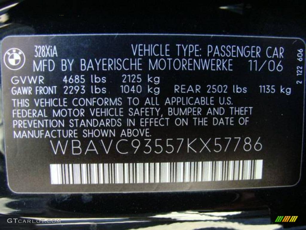 2007 3 Series 328xi Sedan - Jet Black / Black photo #26