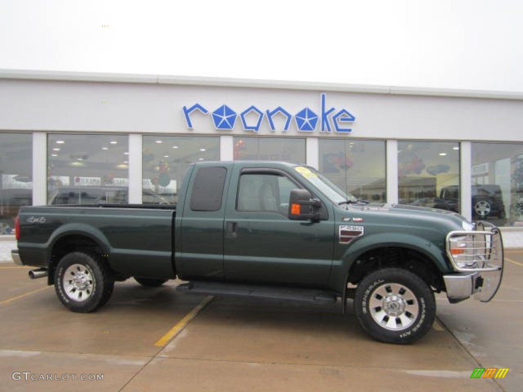 2008 F250 Super Duty Lariat SuperCab 4x4 - Forest Green Metallic / Medium Stone photo #2