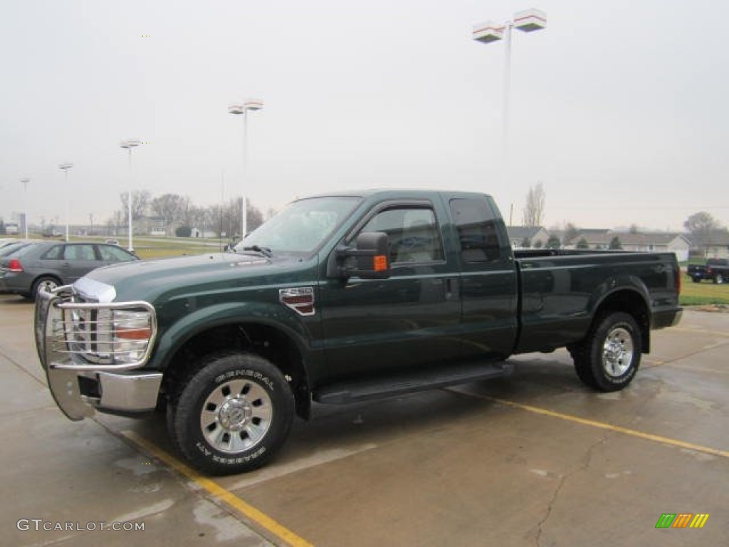 2008 F250 Super Duty Lariat SuperCab 4x4 - Forest Green Metallic / Medium Stone photo #6