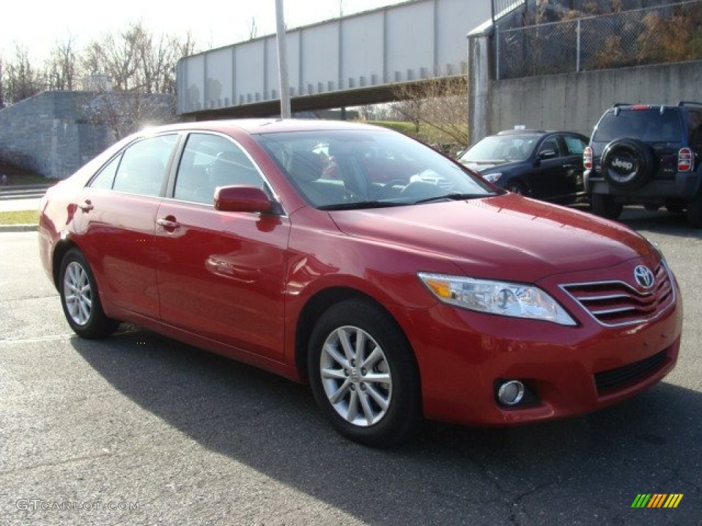 2011 Camry XLE V6 - Barcelona Red Metallic / Bisque photo #3