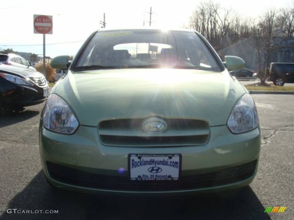 2008 Accent GS Coupe - Apple Green / Black photo #2