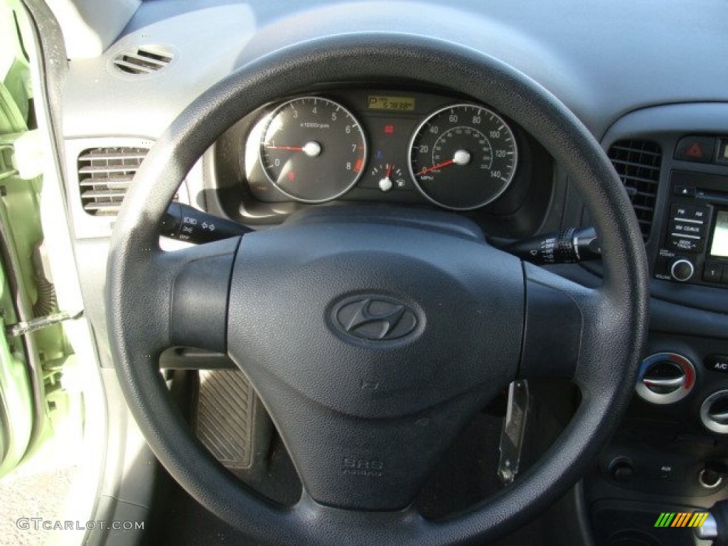 2008 Accent GS Coupe - Apple Green / Black photo #12