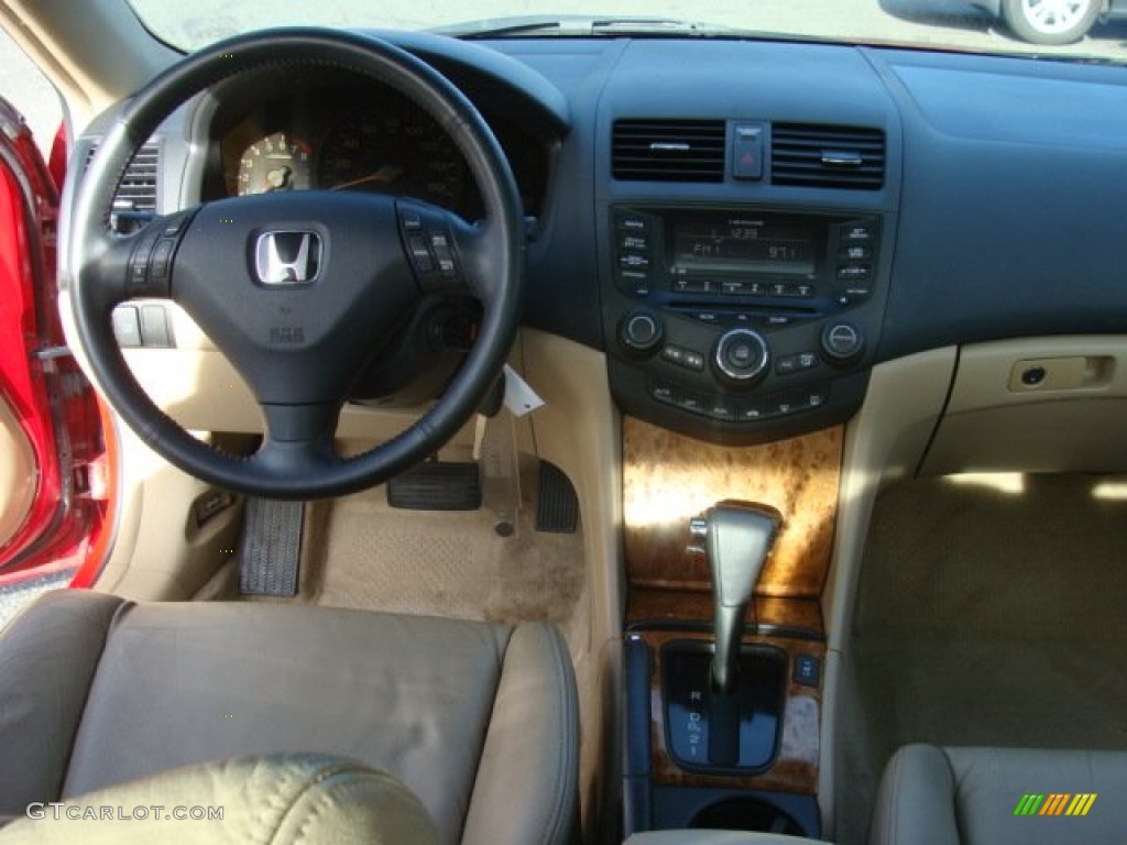 2004 Accord EX V6 Coupe - San Marino Red Pearl / Ivory photo #12