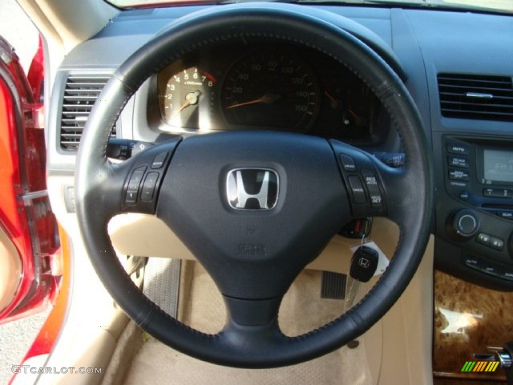 2004 Accord EX V6 Coupe - San Marino Red Pearl / Ivory photo #13