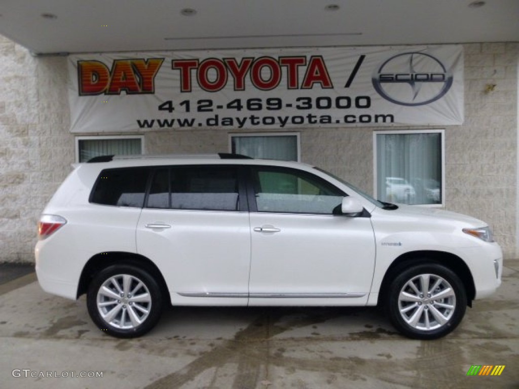 2013 Highlander Hybrid Limited 4WD - Blizzard White Pearl / Black photo #1