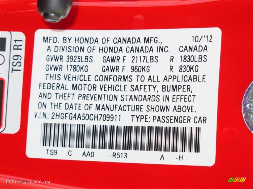 2012 Civic Si Coupe - Rallye Red / Black photo #10