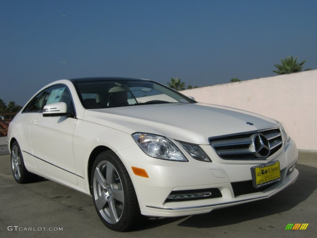 2013 E 350 Coupe - Diamond White Metallic / Almond/Mocha photo #1