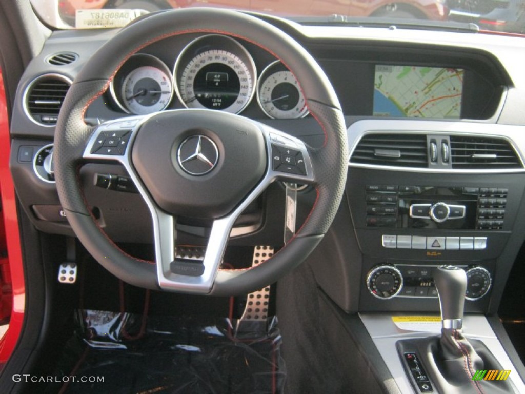 2013 Mercedes-Benz C 250 Sport Black Steering Wheel Photo #74497598