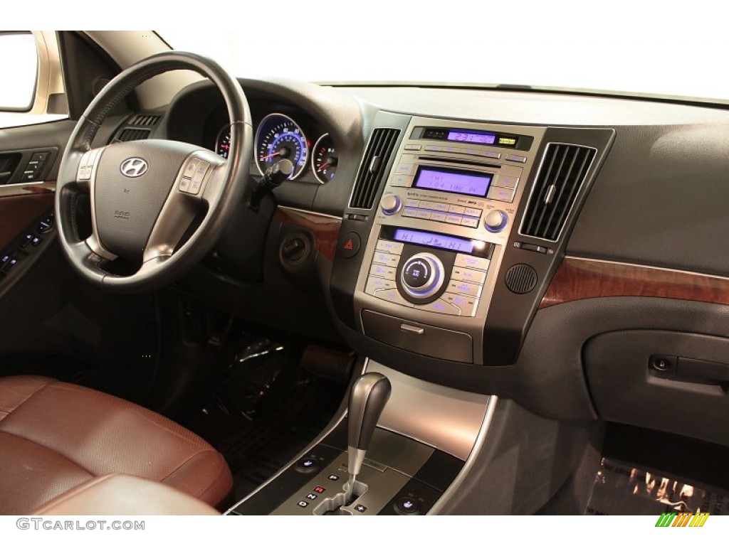 2008 Hyundai Veracruz Limited AWD Black/Saddle Dashboard Photo #74500253