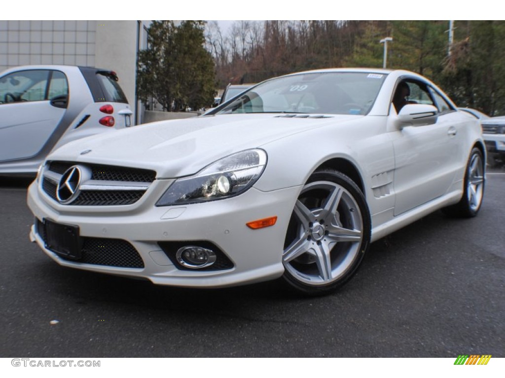 Diamond White Metallic 2009 Mercedes-Benz SL 550 Roadster Exterior Photo #74500313