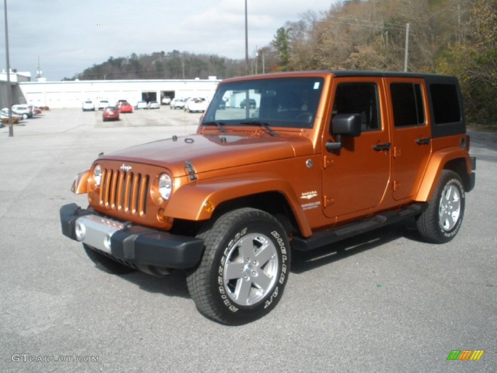 Mango Tango Pearl 2011 Jeep Wrangler Unlimited Sahara 4x4 Exterior Photo #74500634