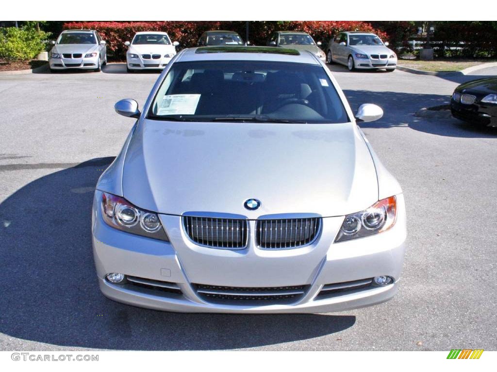 2008 3 Series 335i Sedan - Titanium Silver Metallic / Black photo #2
