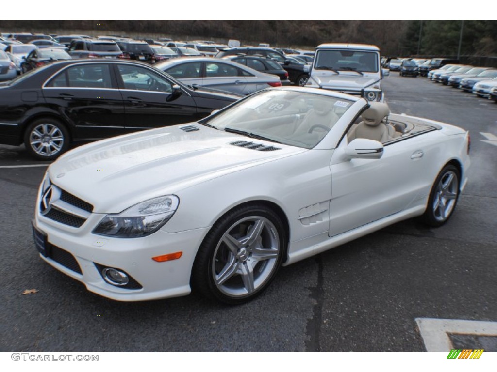 Diamond White Metallic 2009 Mercedes-Benz SL 550 Roadster Exterior Photo #74501690