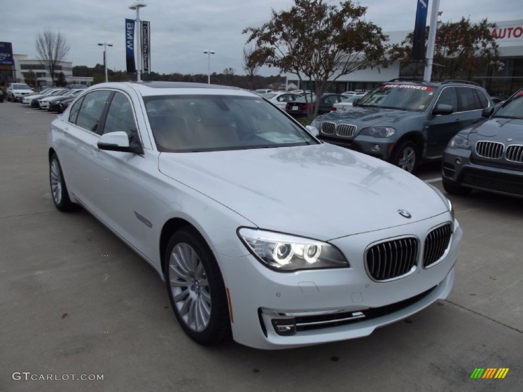 2013 7 Series 740Li Sedan - Mineral White Metallic / Saddle/Black photo #2