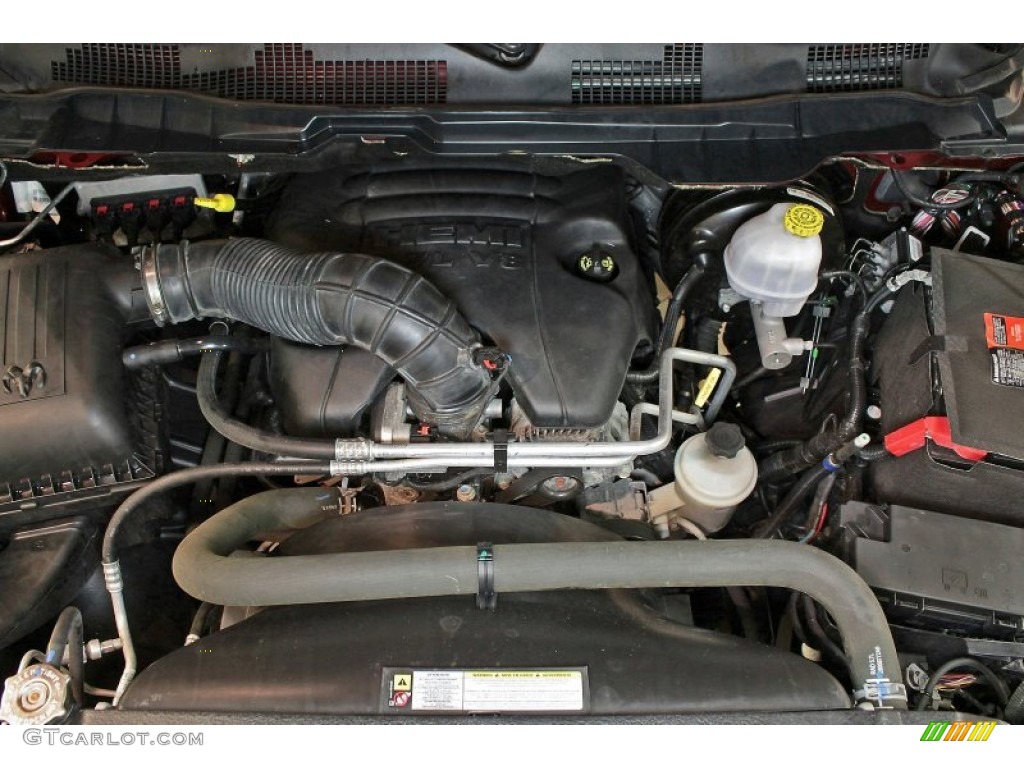2011 Dodge Ram 1500 SLT Outdoorsman Quad Cab 4x4 5.7 Liter HEMI OHV 16-Valve VVT MDS V8 Engine Photo #74502893