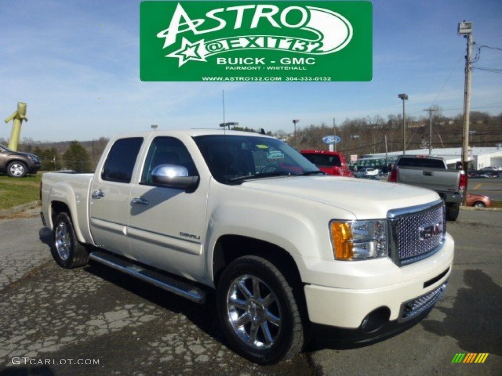 2013 Sierra 1500 Denali Crew Cab AWD - White Diamond Tricoat / Ebony photo #1