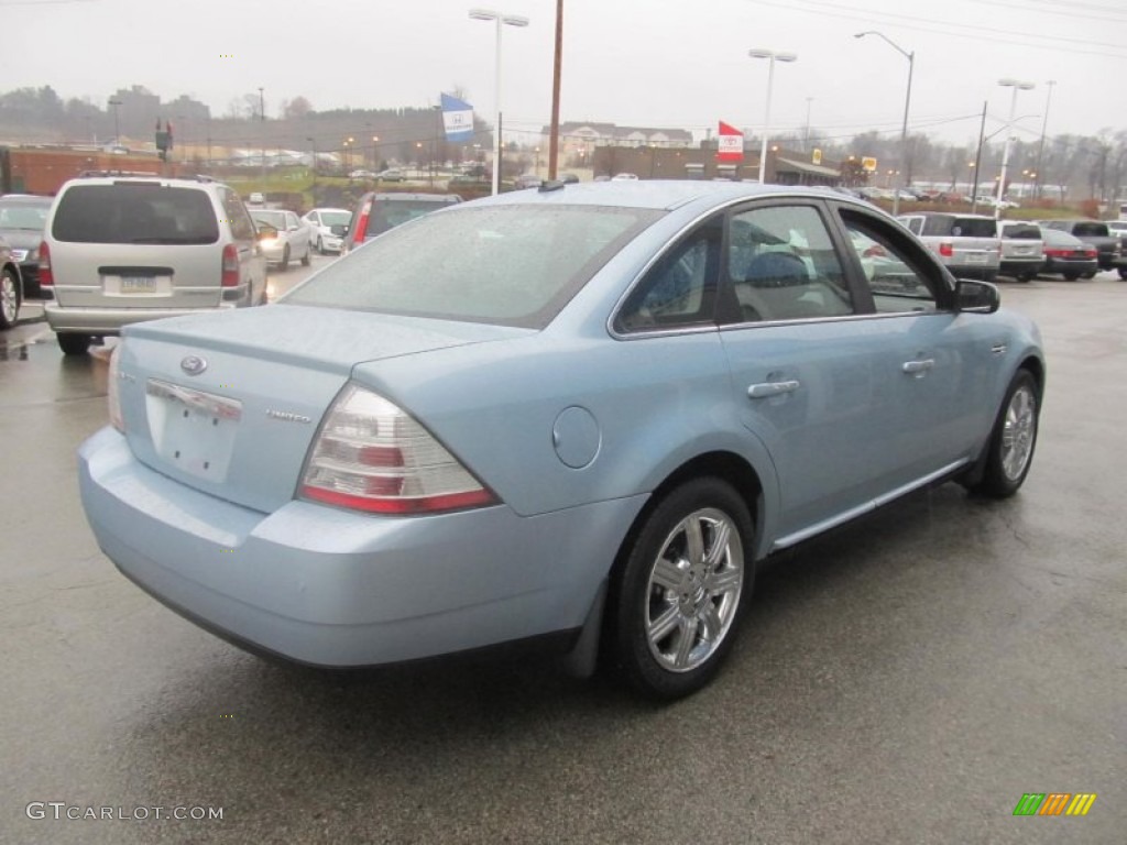 2008 Taurus Limited - Light Ice Blue Metallic / Black photo #7