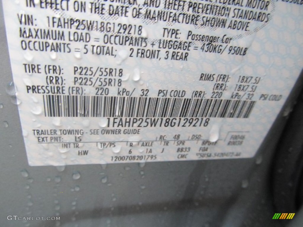 2008 Taurus Limited - Light Ice Blue Metallic / Black photo #24