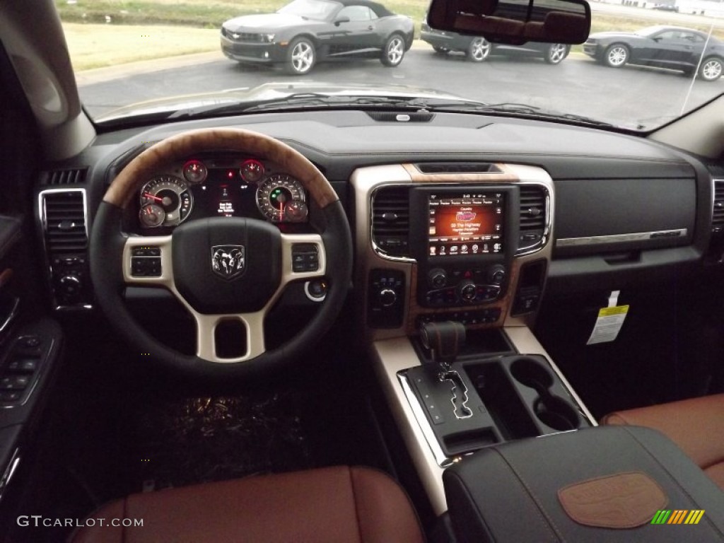 2013 Ram 1500 Laramie Longhorn Crew Cab 4x4 Longhorn Black/Cattle Tan Dashboard Photo #74506400