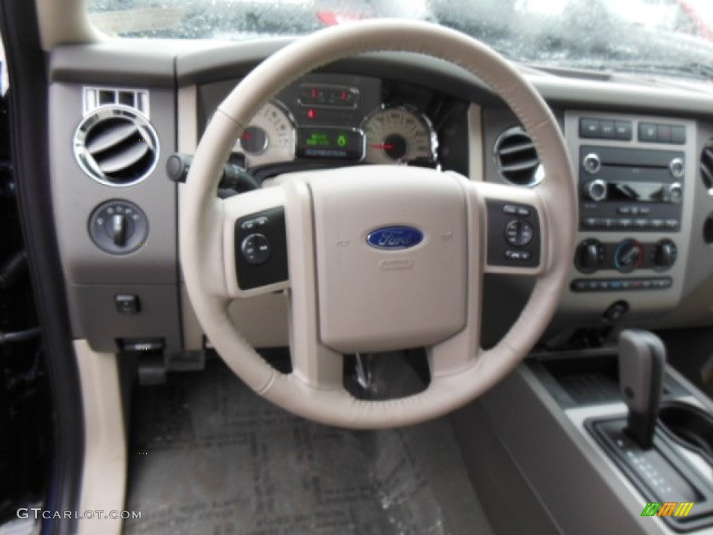 2013 Ford Expedition XLT 4x4 Stone Steering Wheel Photo #74506875