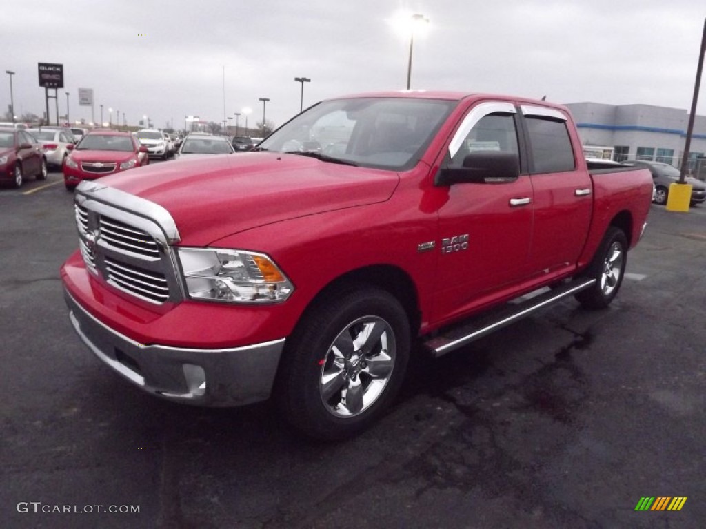 2013 1500 Big Horn Crew Cab 4x4 - Flame Red / Black/Diesel Gray photo #1