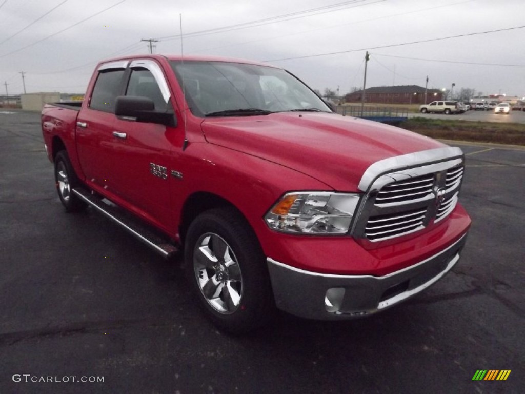 2013 1500 Big Horn Crew Cab 4x4 - Flame Red / Black/Diesel Gray photo #3
