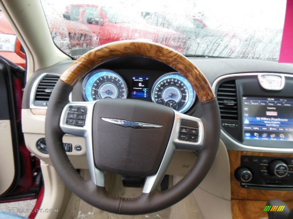 2013 Chrysler 300 C AWD Dark Frost Beige/Light Frost Beige Steering Wheel Photo #74507676