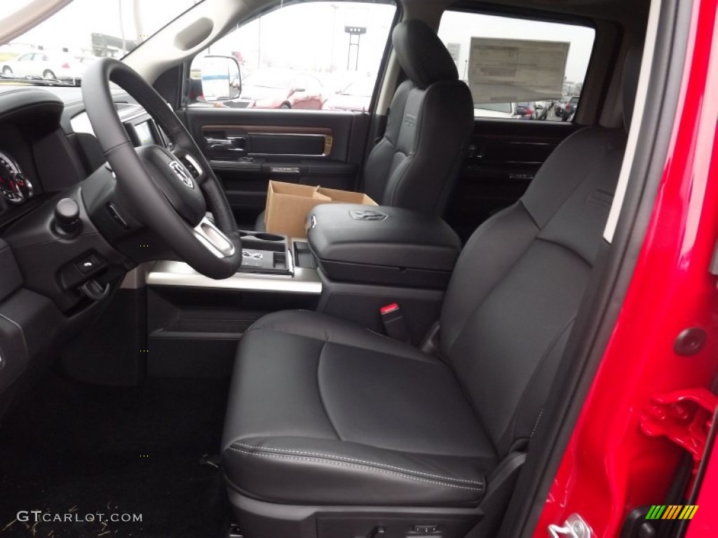 Black Interior 2013 Ram 1500 Laramie Crew Cab Photo #74507693