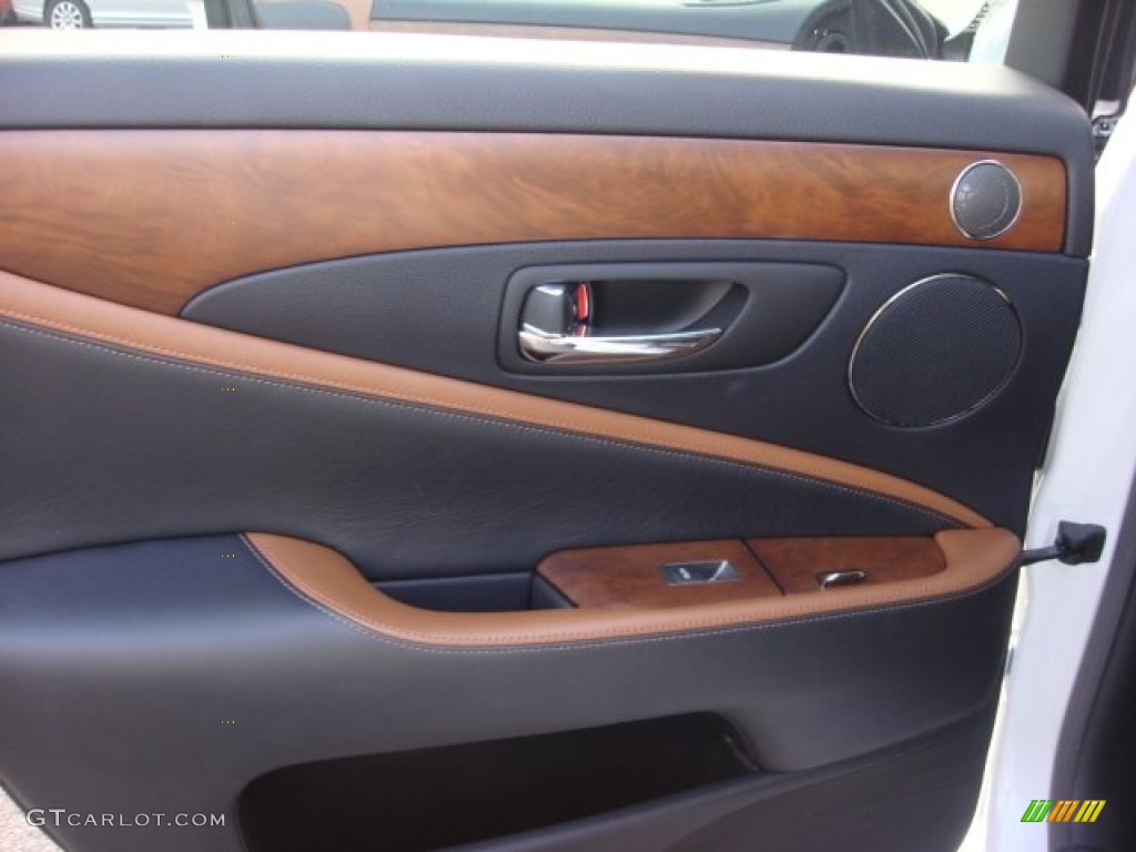 2010 Lexus LS 460 Black/Saddle Tan Door Panel Photo #74507699
