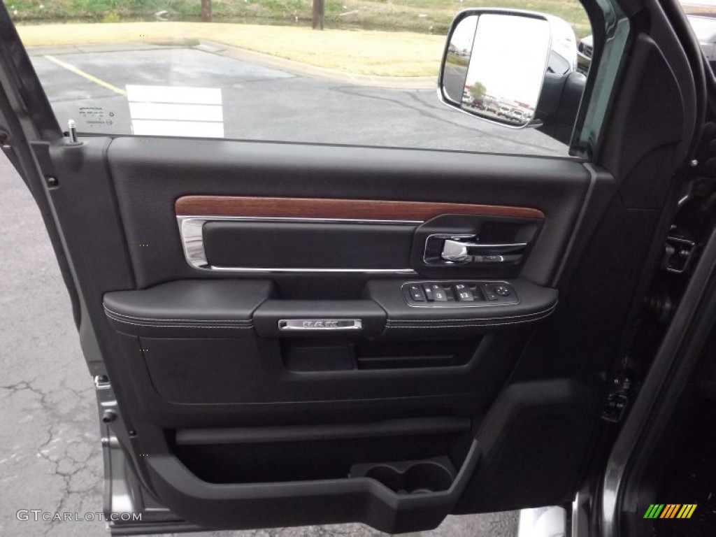 2013 Ram 1500 Laramie Crew Cab Black Door Panel Photo #74508212