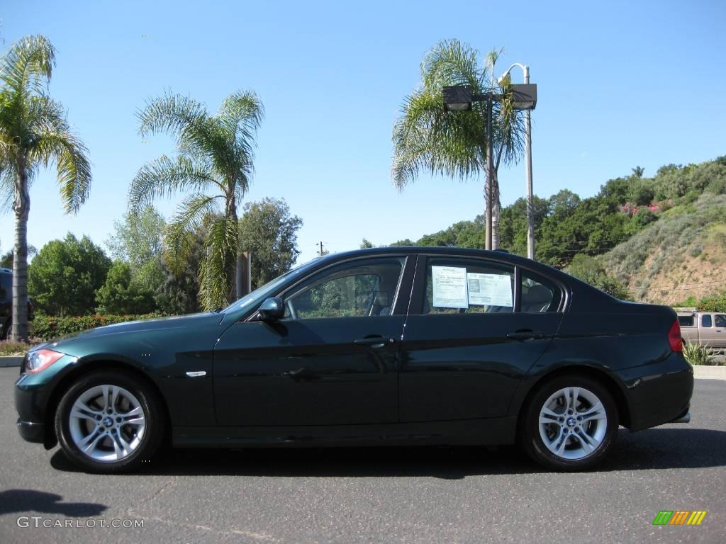 2008 3 Series 328i Sedan - Deep Green Metallic / Beige photo #2