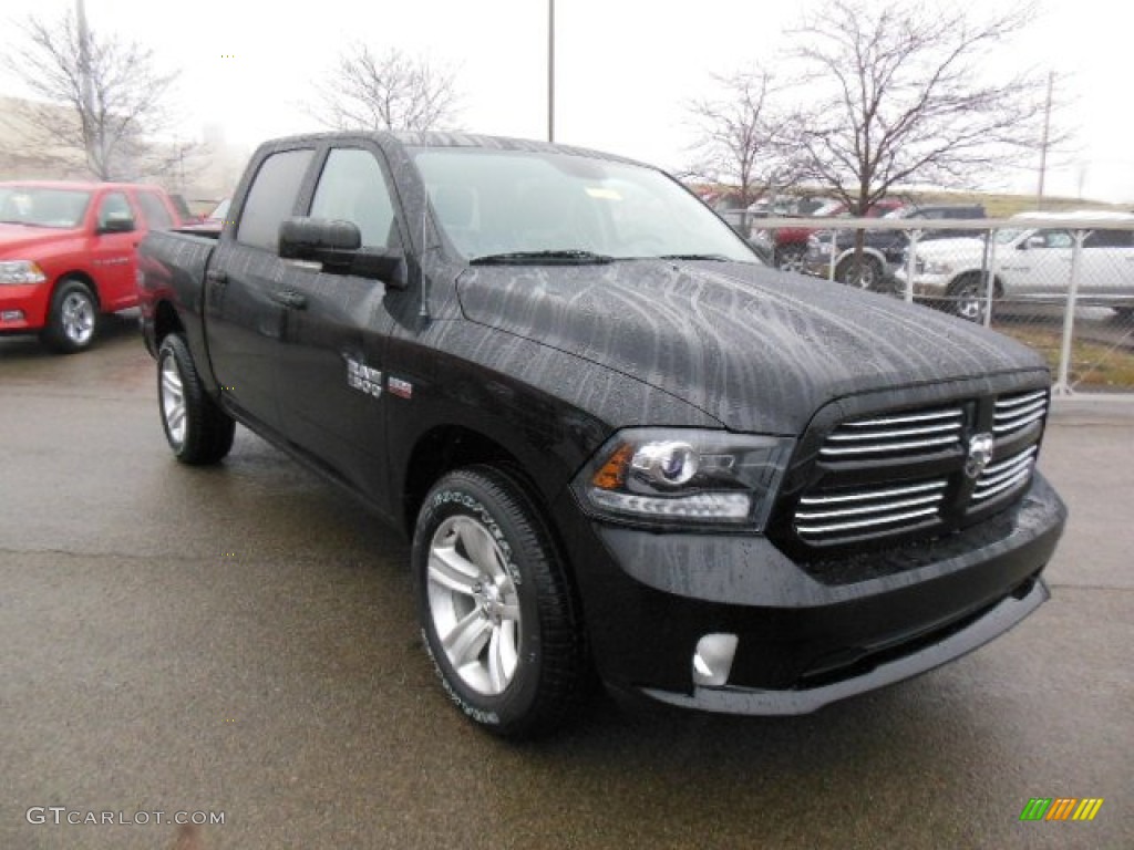 Black 2013 Ram 1500 Sport Crew Cab 4x4 Exterior Photo #74510279