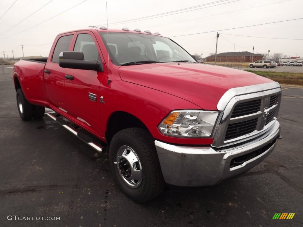 Flame Red 2012 Dodge Ram 3500 HD ST Crew Cab 4x4 Dually Exterior Photo #74512049