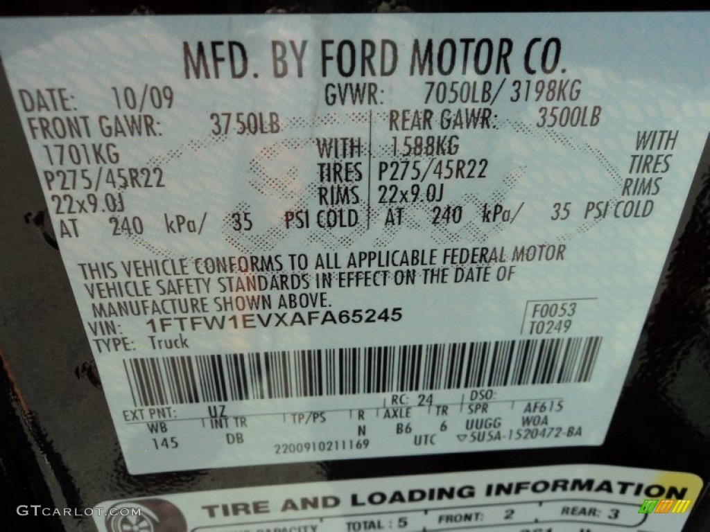 2010 F150 Color Code UZ for Lava Red Metallic Photo #74513069
