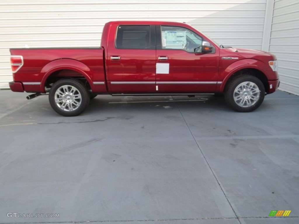 2013 F150 Platinum SuperCrew - Ruby Red Metallic / Black photo #2