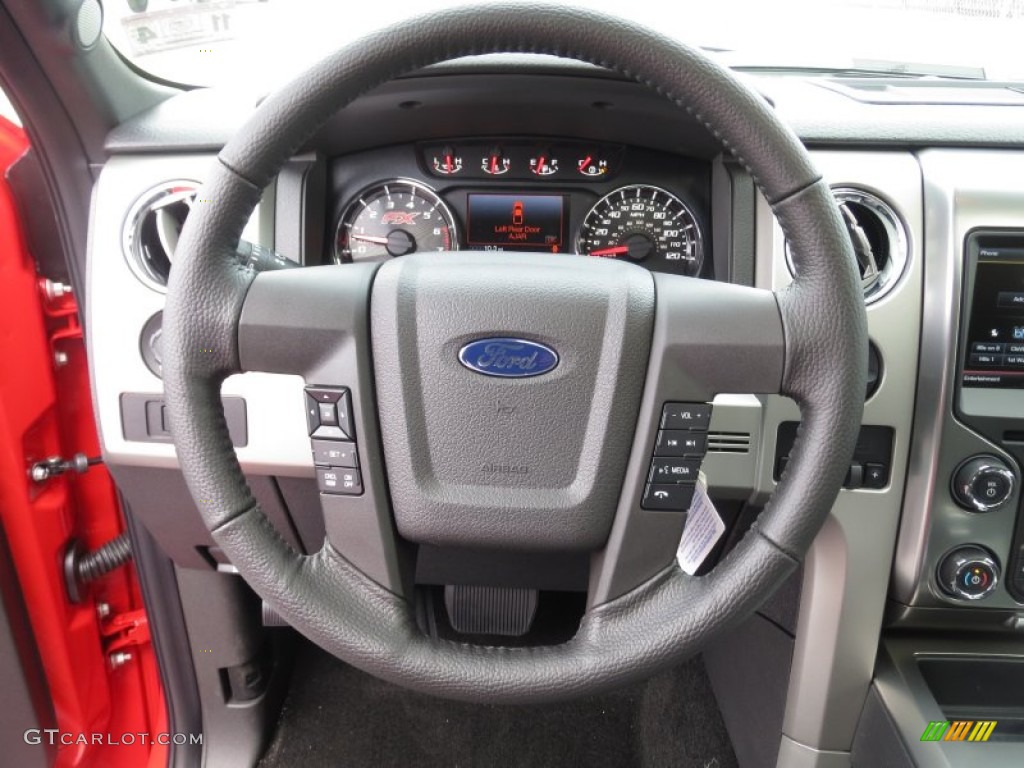 2013 Ford F150 FX2 SuperCrew Black Steering Wheel Photo #74518487