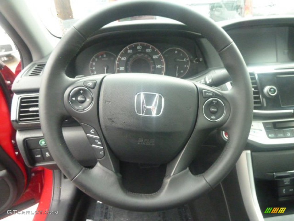 2013 Honda Accord EX-L V6 Coupe Black Steering Wheel Photo #74519996