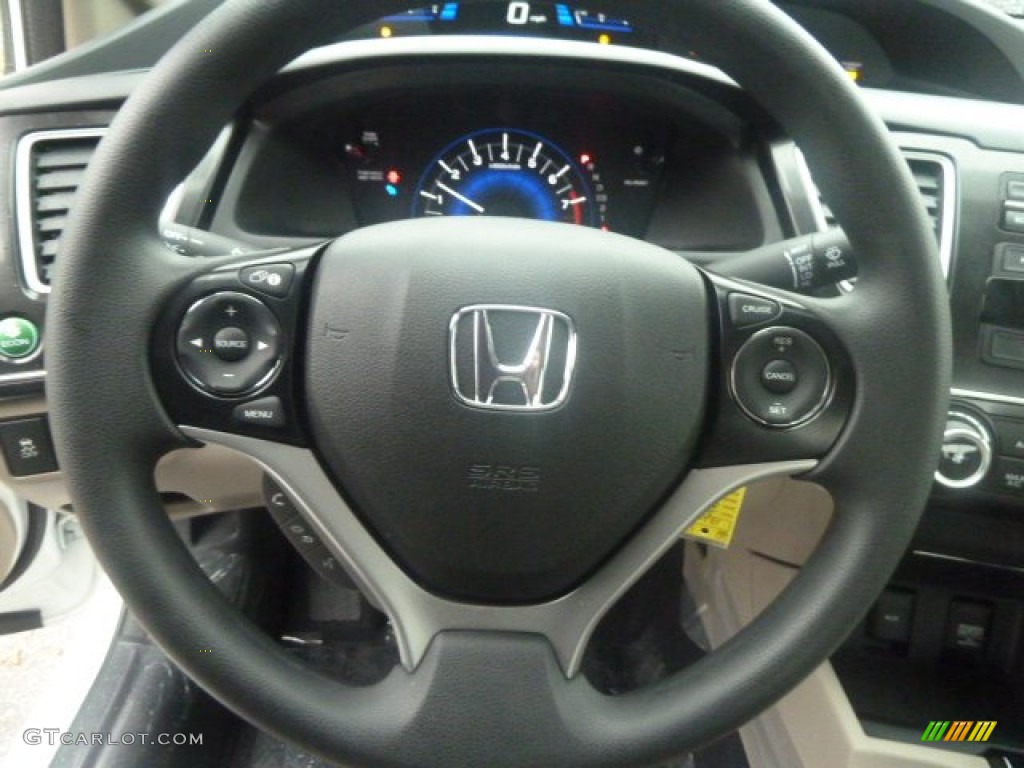 2013 Honda Civic LX Sedan Beige Steering Wheel Photo #74520813