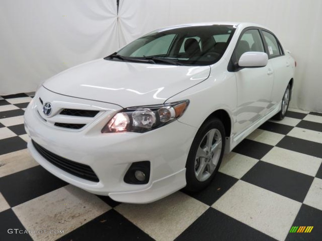 2013 Corolla S - Super White / Dark Charcoal photo #3