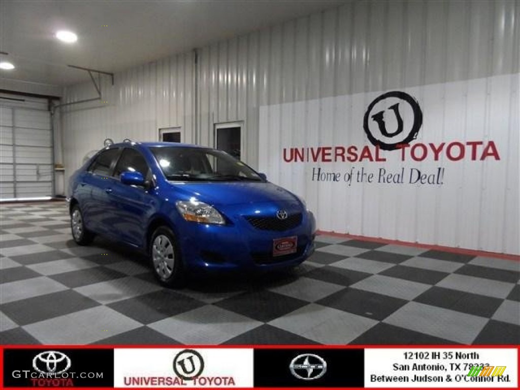 2010 Yaris Sedan - Blue Streak Metallic / Dark Charcoal photo #1