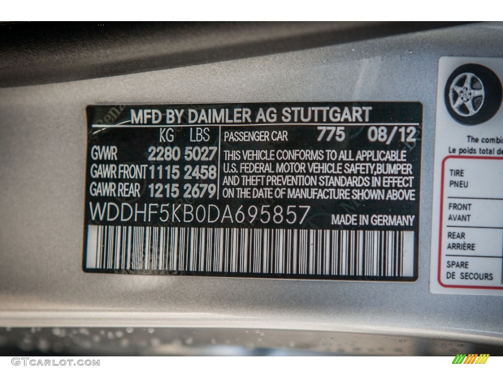 2013 E Color Code 775 for Iridium Silver Metallic Photo #74531628