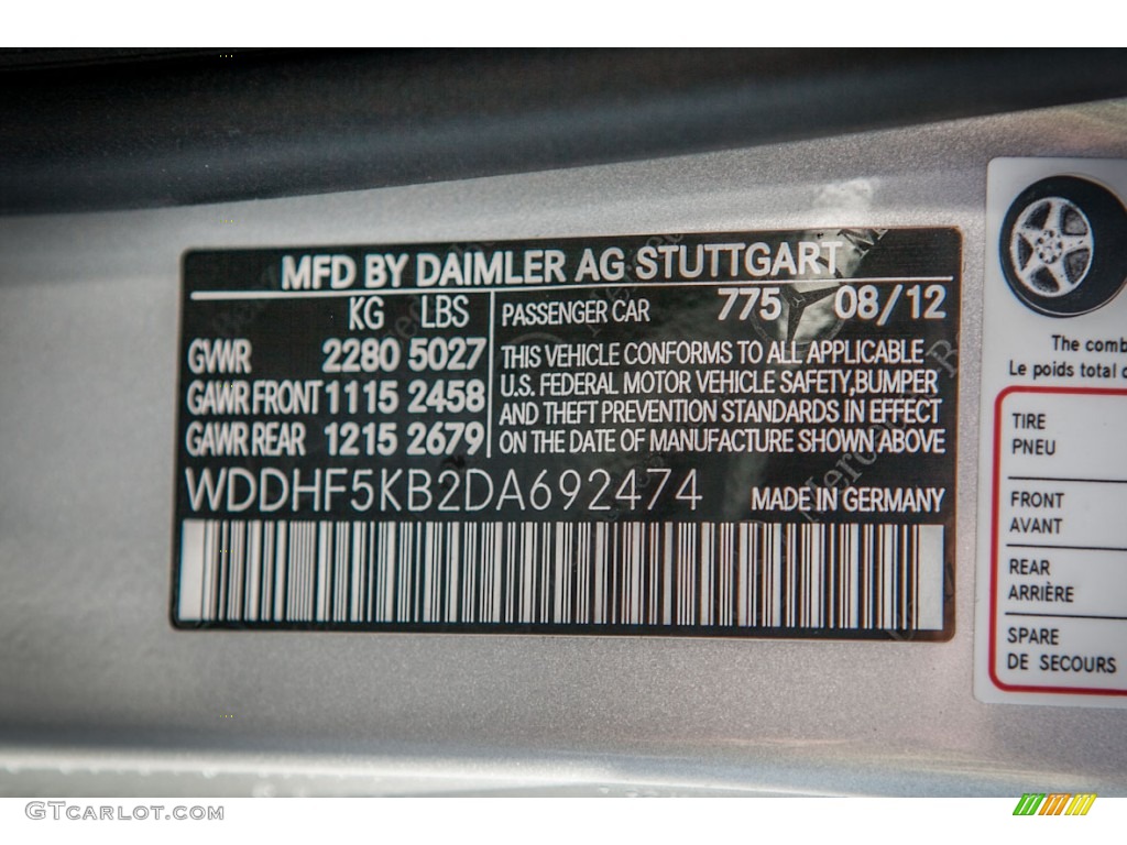 2013 E Color Code 775 for Iridium Silver Metallic Photo #74532494