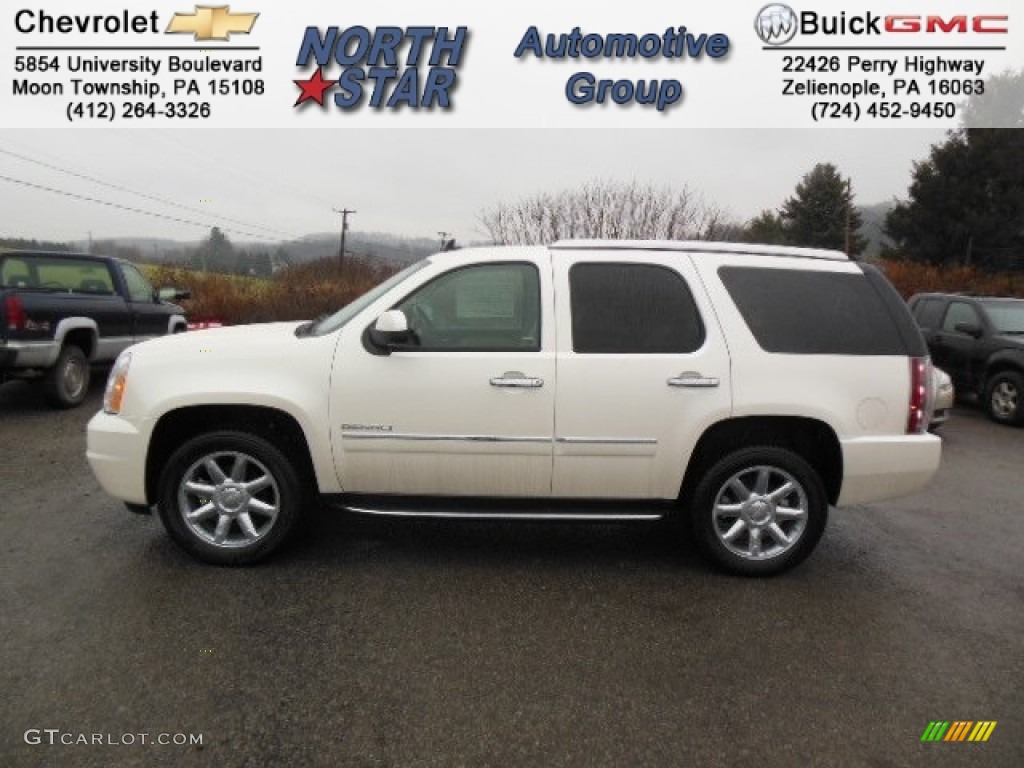 2013 Yukon Denali AWD - White Diamond Tricoat / Cocoa/Light Cashmere photo #1