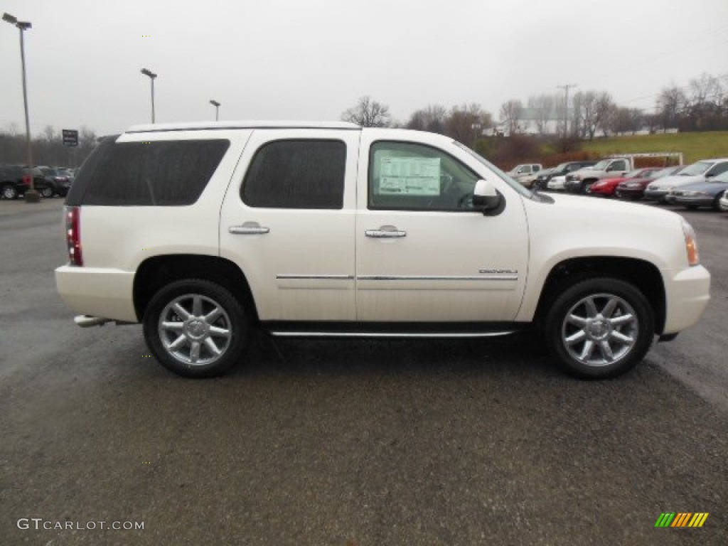 2013 Yukon Denali AWD - White Diamond Tricoat / Cocoa/Light Cashmere photo #5