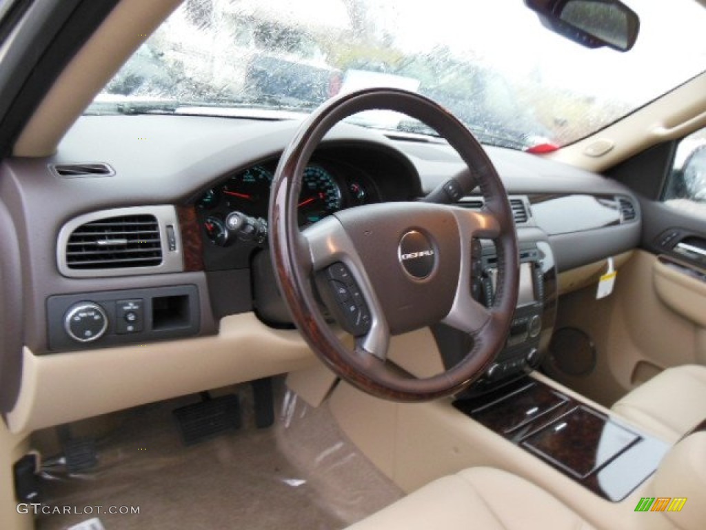 2013 Yukon Denali AWD - White Diamond Tricoat / Cocoa/Light Cashmere photo #10