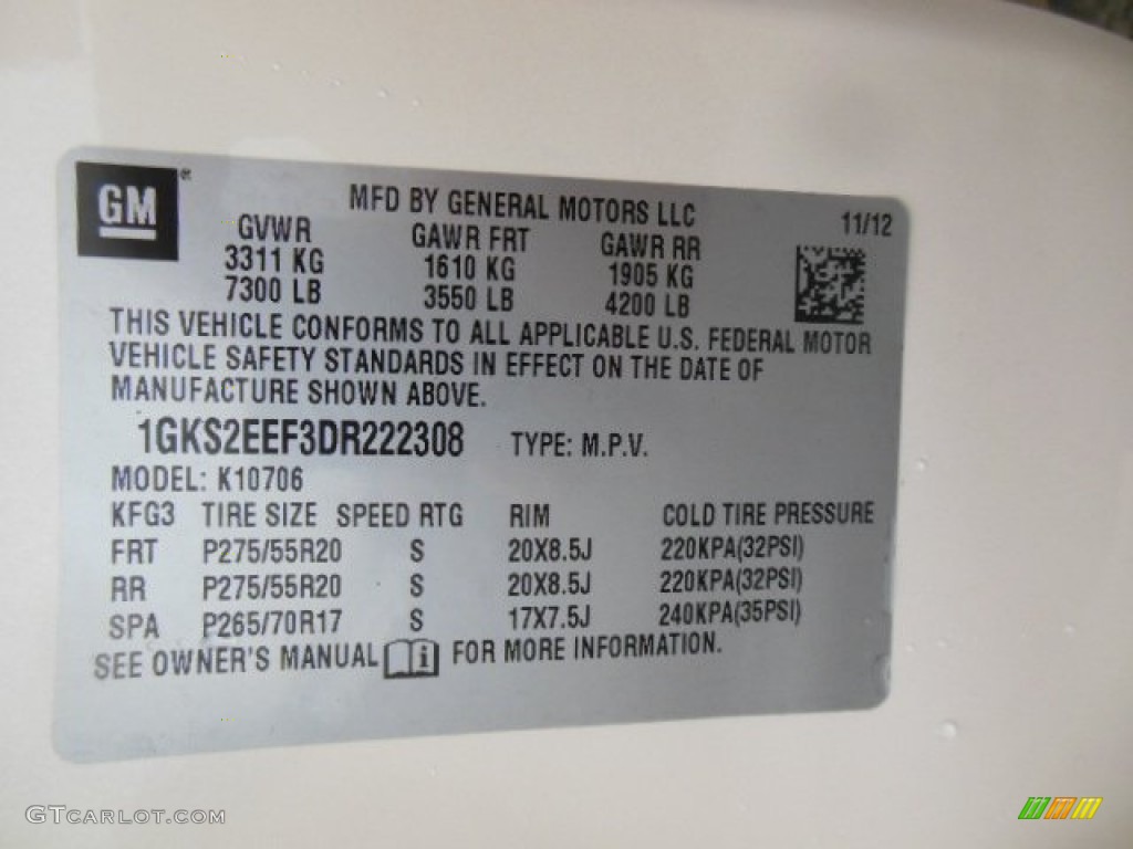 2013 Yukon Denali AWD - White Diamond Tricoat / Cocoa/Light Cashmere photo #20