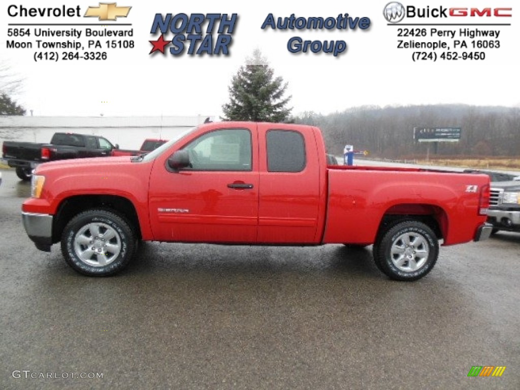 2013 Sierra 1500 SLE Extended Cab 4x4 - Fire Red / Ebony photo #1