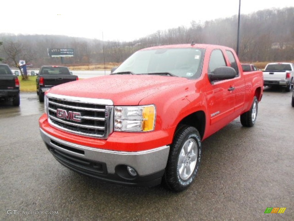 2013 Sierra 1500 SLE Extended Cab 4x4 - Fire Red / Ebony photo #2