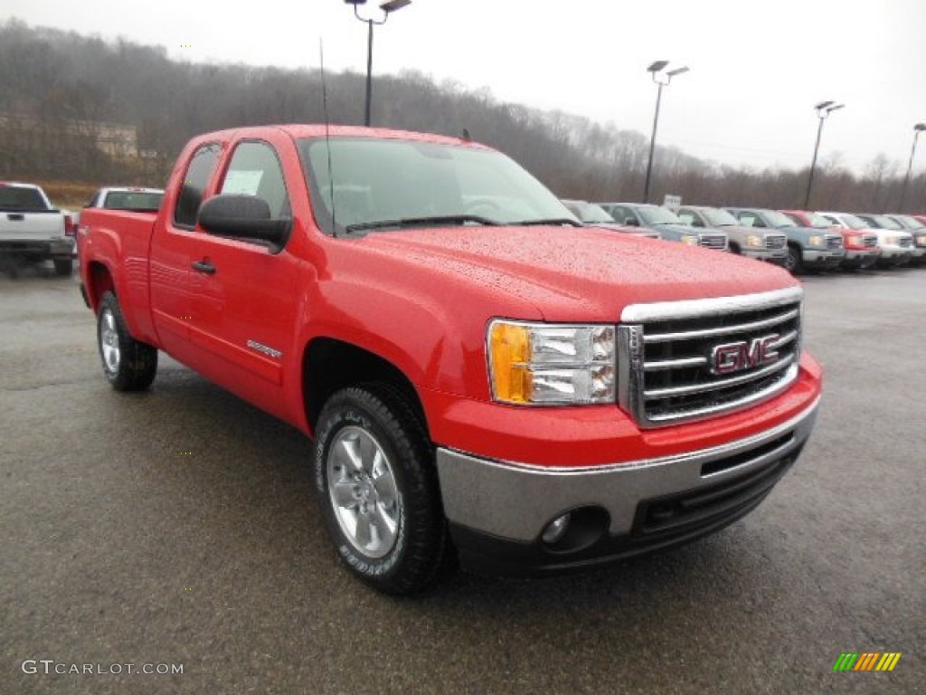 2013 Sierra 1500 SLE Extended Cab 4x4 - Fire Red / Ebony photo #4